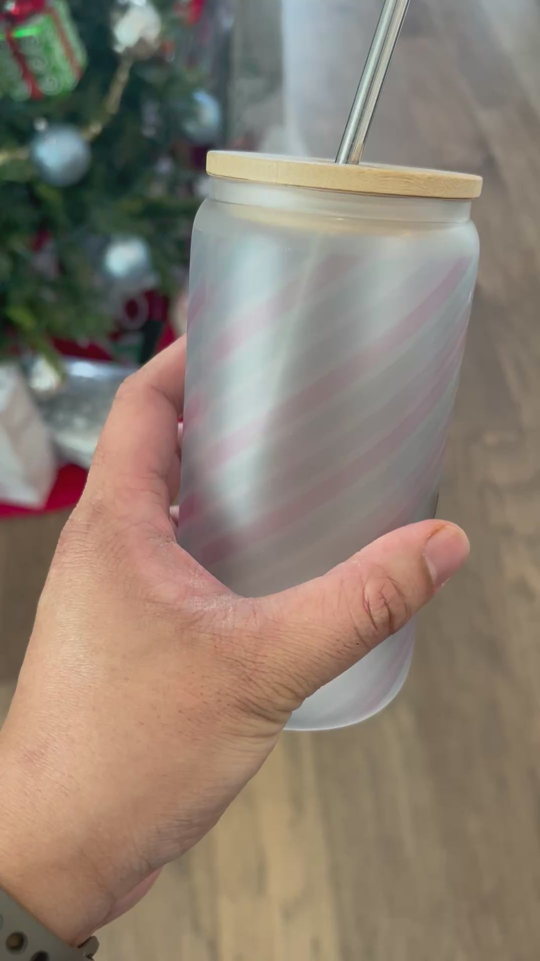 Frosted Glass Cups With Bamboo Lid 16oz Tumblers (buy 2 get 1 free!)